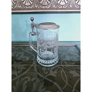 Vintage ALWE Tennis Player Stein With Lid, Beer Tankard With Metal Cap